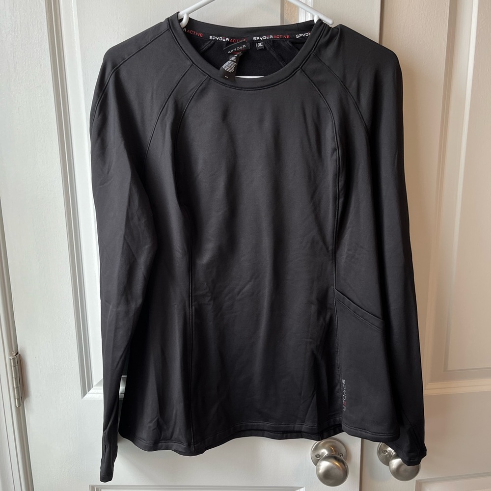Spyder Women’s Black XL Crewneck Base Layer Active Long Sleeve Shirt